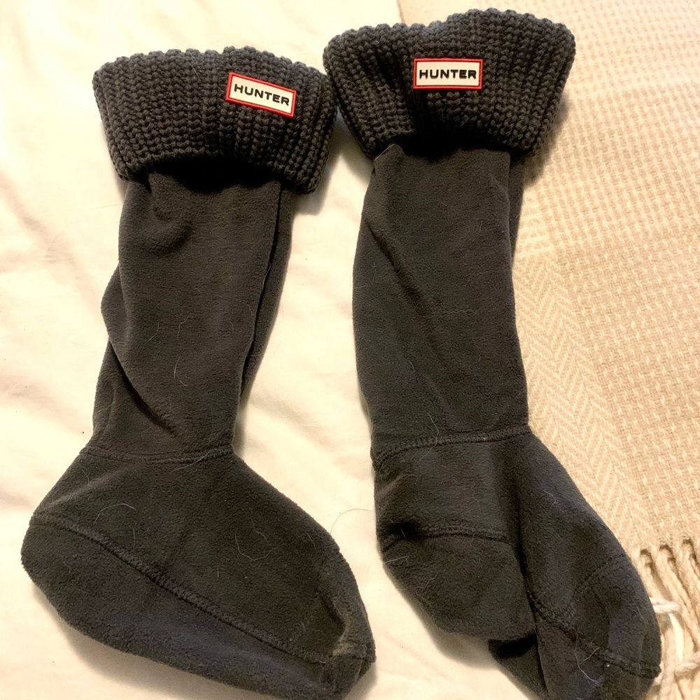 Hunter tall cable knit boot liners, grey, medium